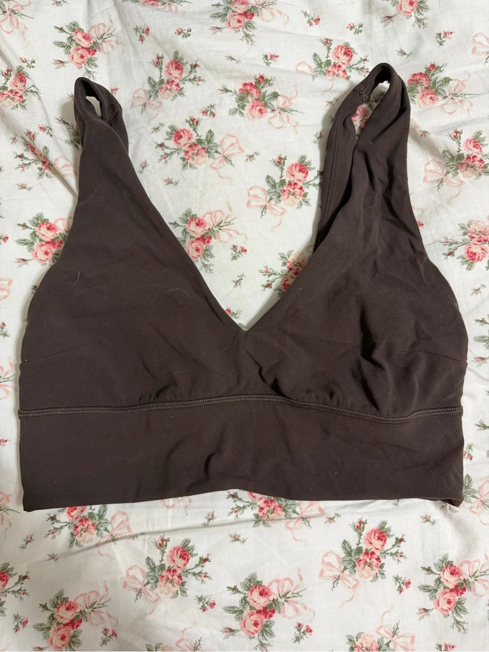 lululemon athletica Wireless V-Neck Bralette in Dark Brown